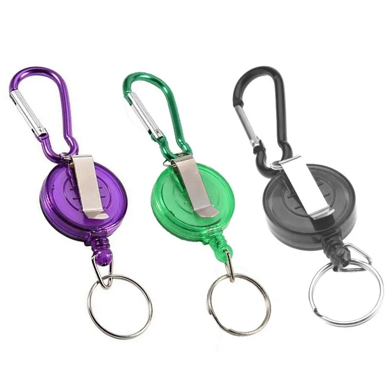 

Retractable Pull Badge Reel ABS Plastic ID Lanyard Name Tag Card Badge Holder Reels Key Ring Chain Clips for Id Card Holder
