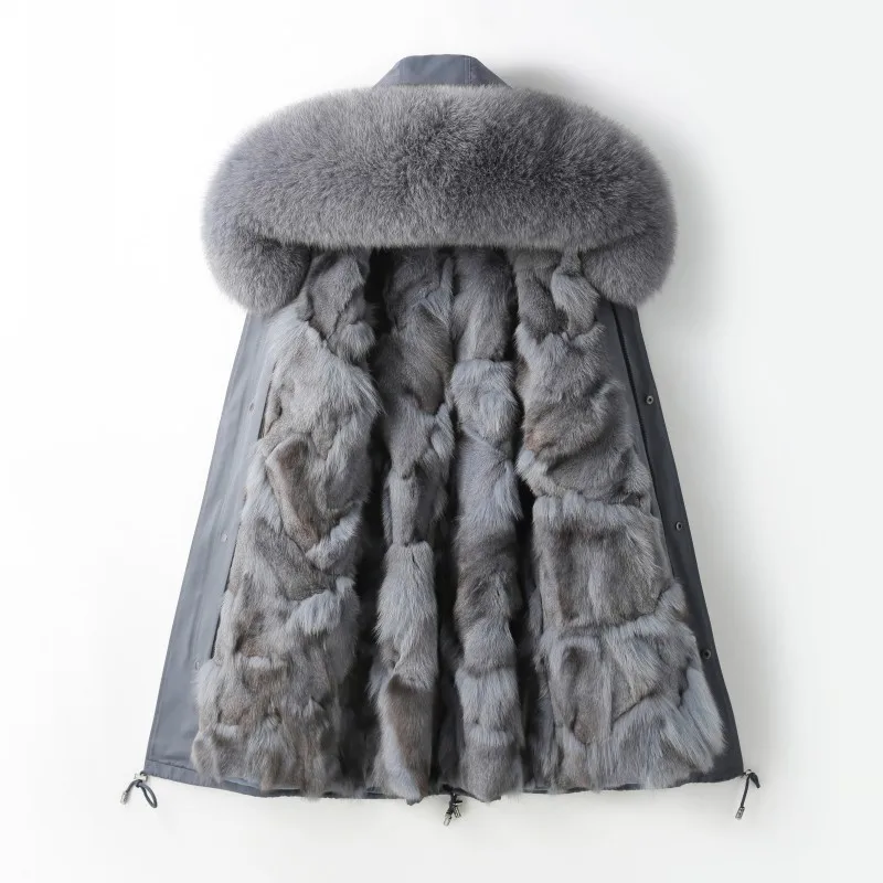 

Warm Coat for Women 2021 Winter New Mid-Length Parka Women Detachable natural Fox Fur Liner Leepag Overcome Fur for Women