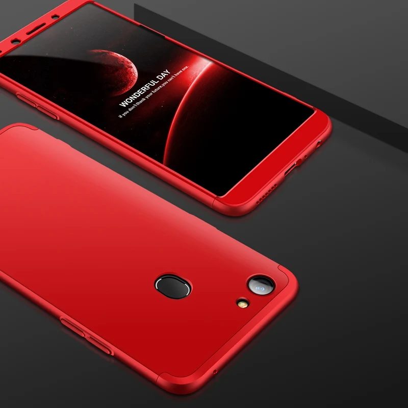 Красный UPaitou полный чехол s для OPPO F5 чехол Роскошный 3 в 1 жесткий чехол для OPPO F5/A73 задняя крышка для телефона - Цвет: Красный
