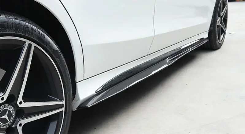 Спойлер для боковой юбки из углеродного волокна Mercedes Benz C Class W205 C180 C200 C260 C300 2015 2019