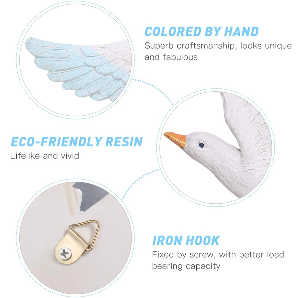 

3Pcs Wooden Birds Pigeon Crafts Art Wall Decor Beach Seagulls Ornaments for Garden Coastal Sofa TV Background Wall Decor