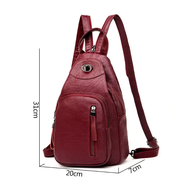 

Women's PU Leather Chest Satchel Shoulder Backpack School Rucksack Travel Shoulder Bags K5DA