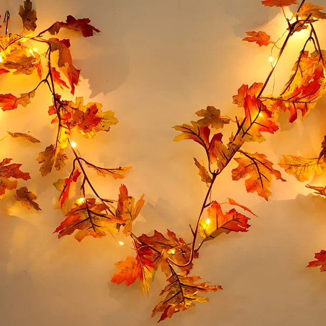 Елочное украшение в виде кленового листа 1 5 м светодиодная линейная гирлянда