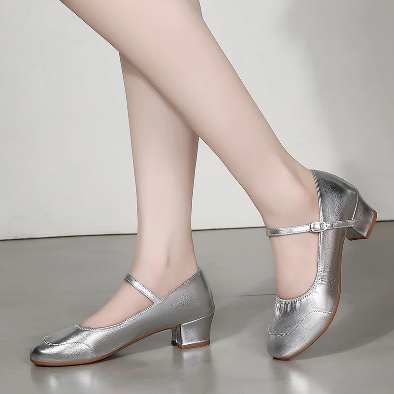 Latin Dance Shoes Women's Soft Double Reinforcement Heel For Beginner Professional Dancing Buckle HROYL | Спорт и развлечения