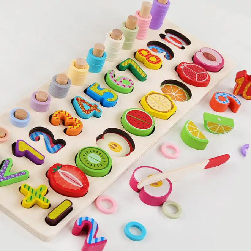 Обучающие деревянные игрушки Монтессори для детей доска математическое число