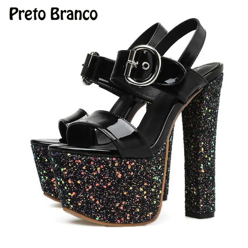 PRETO BRANCO Runway/сандалии на очень высоком каблуке 17 см Женские водонепроницаемые