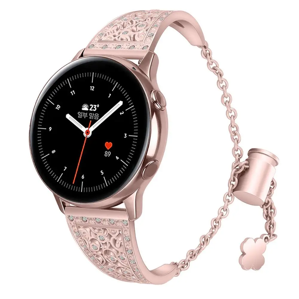 Samsung Galaxy Watch Active2 40 мм 44 ремешок 22 20 металлический алмаз из нержавеющей