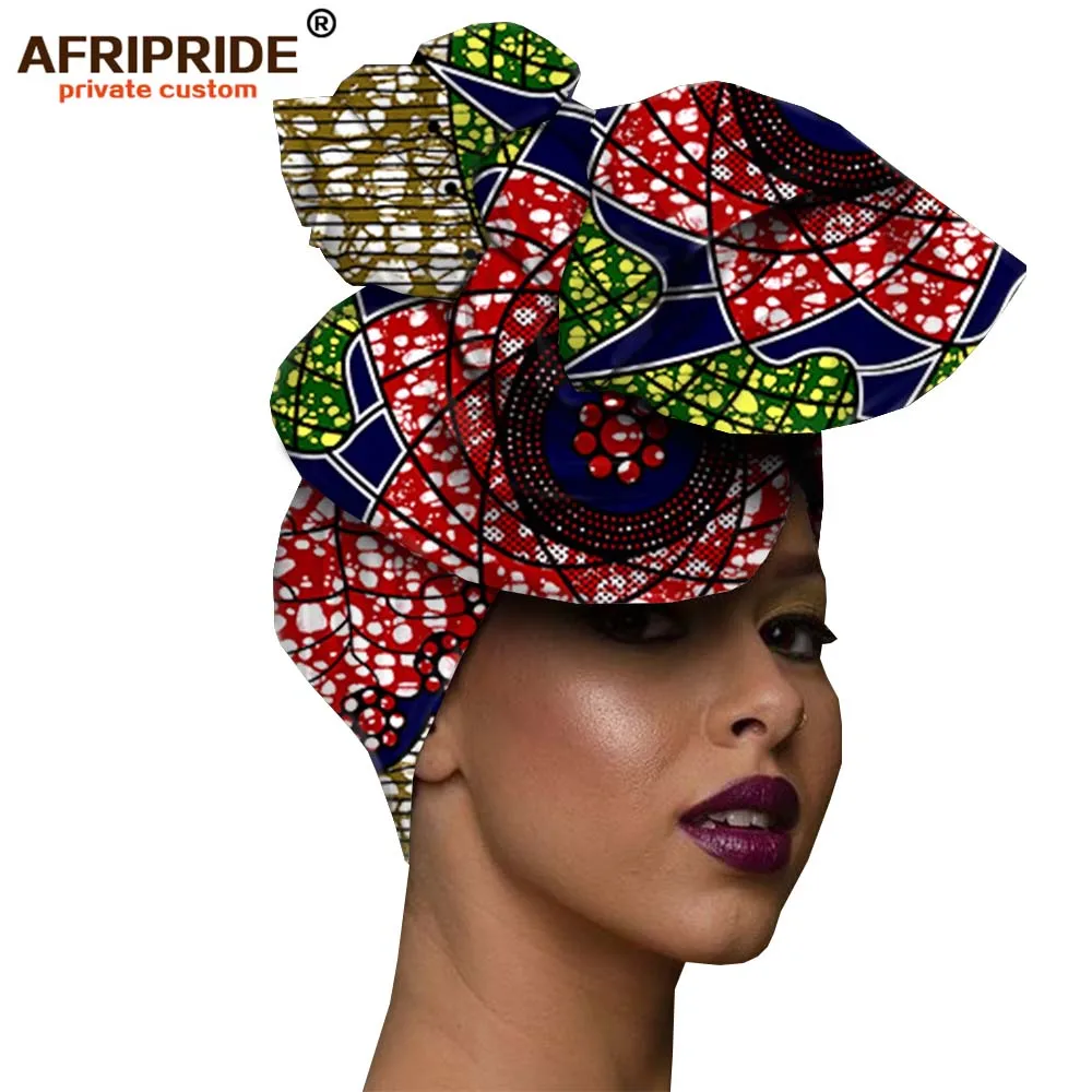 481 Африканская мода, повязка на голову для женщин, AFRIPRIDE, bazin richi, высокое качество, хлопок, воск, принт, Женская бандана A19H001 - Цвет: 481