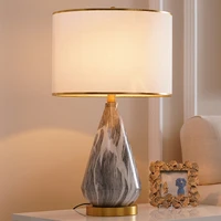 European rustic large white&black ceramic lamp body Table Lamps classic fabric art E27 LED lamp for bedside&foyer&Studio MF019
