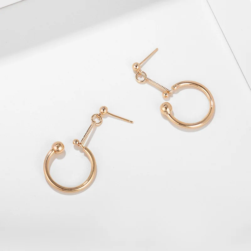 

18K Gold Drop Earrings for Women Simple Fashion Dangle Earrings Female for Wedding Engagement Fine Jewelry Earring kolczyki