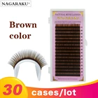 Накладные ресницы NAGARAKU, коричневые норковые ресницы для наращивания, 30 шт.партия