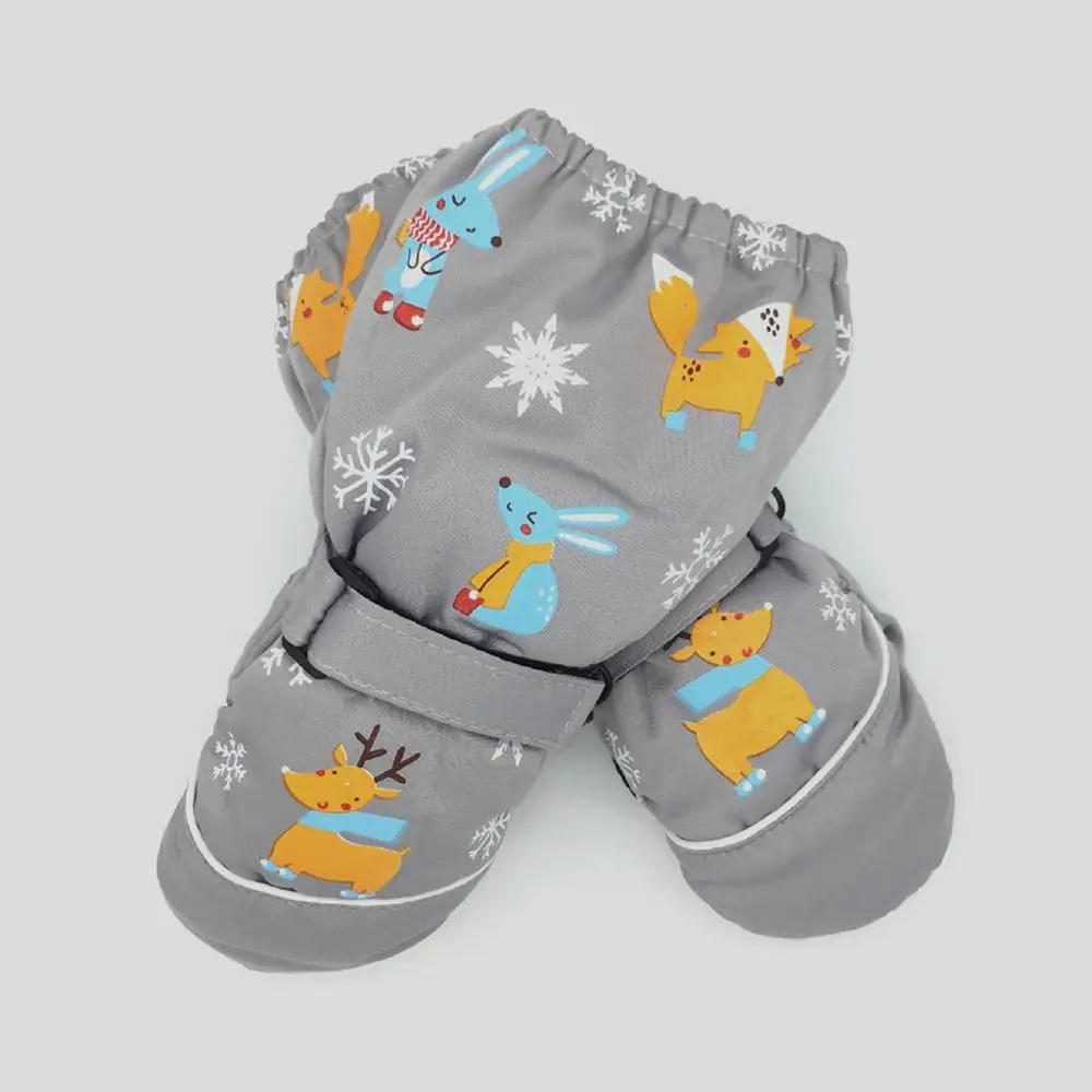 1 пара, новые зимние Детские утепленные лыжные перчатки с рисунком оленя и кролика детские ветрозащитные водонепроницаемые Нескользящие варежки с длинными рукавами