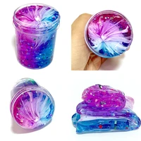 2021 fidget toys galaxy nontoxic clear slime beautiful color mixing cloud slime kids relief stress toys educational handmade toy
