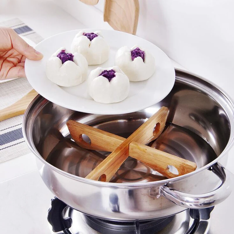 Fypo Detachable Wood Table Mat Kitchen Pot Heat Insulated Cooling Dish Potholders Gadget Holder Tray Rack Gadgets | Дом и сад