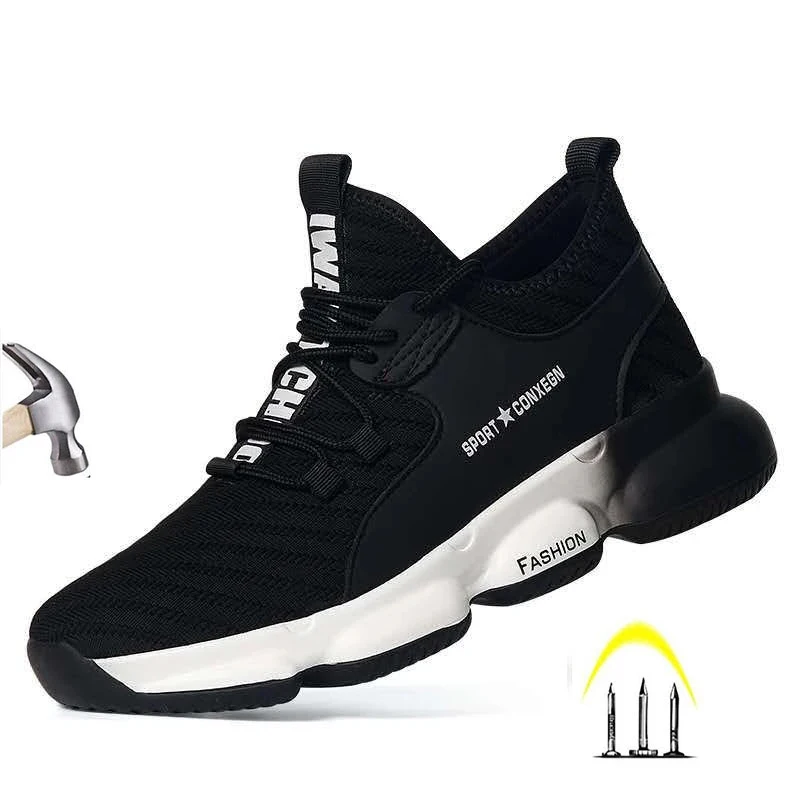 

Safety Shoes for Men Women Steel Toe Boot Summer Breathable Anti-smashing Lightweight Non-slip Work Boots Industrial Sneakers