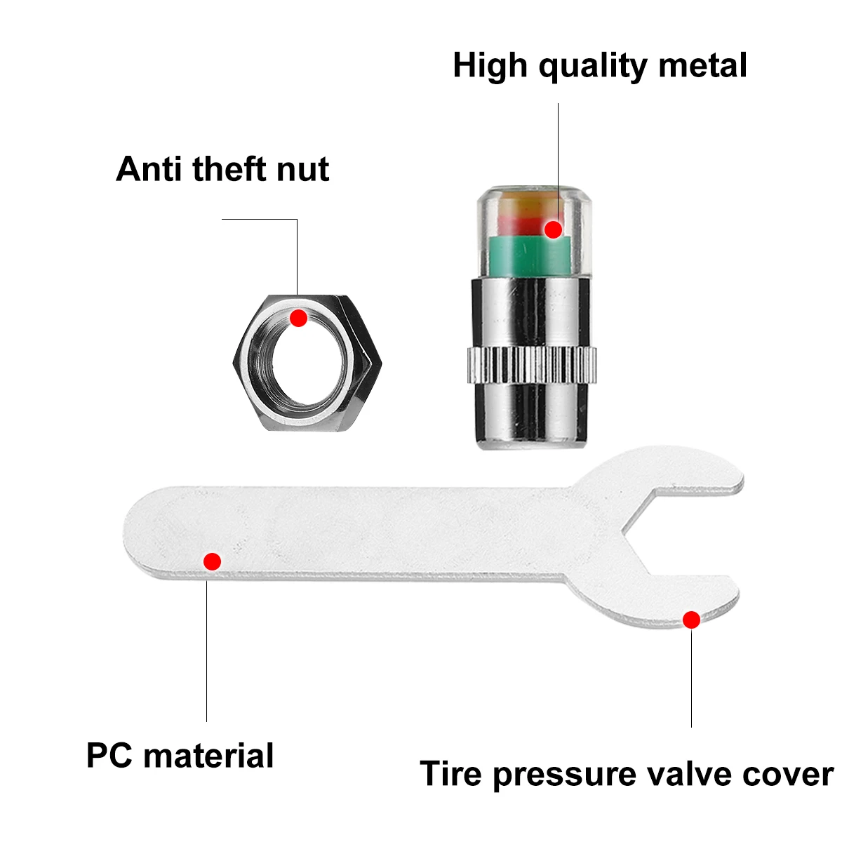 1 комплект Автомобильный датчик давления в шинах с гаечным ключом | Спорт и