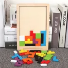 Пазлы Tangram детские деревянные обучающие игрушки для детей дошкольное магирование интеллектуальная обучающая игрушка для детей игра тетрис