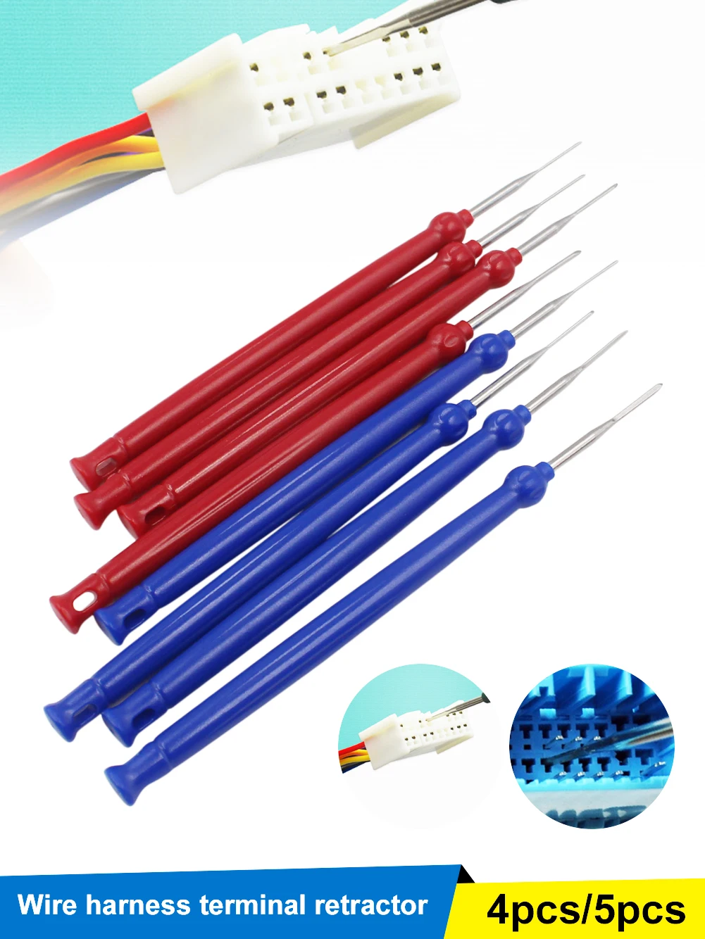 

4/5Pcs Car Plug Removal Tool Needle Retractor Pick Tool Harness Connection Electrical Wire Puller Terminal Repair Hand Tools Kit