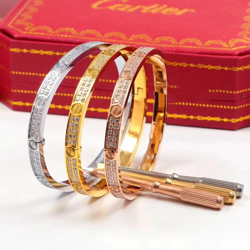 

925 Sterling Silver Bracelet Double Row Drill Micro Inlay Luxury Brand High Quality Fashion Couples Style Lady Anniversary