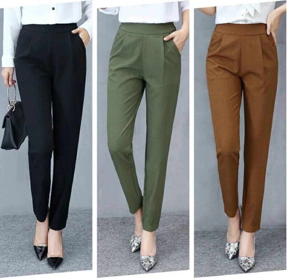

Womens high waist plus size pants push up pants women haren pants ladies full length pants stretch pants office trousers casual