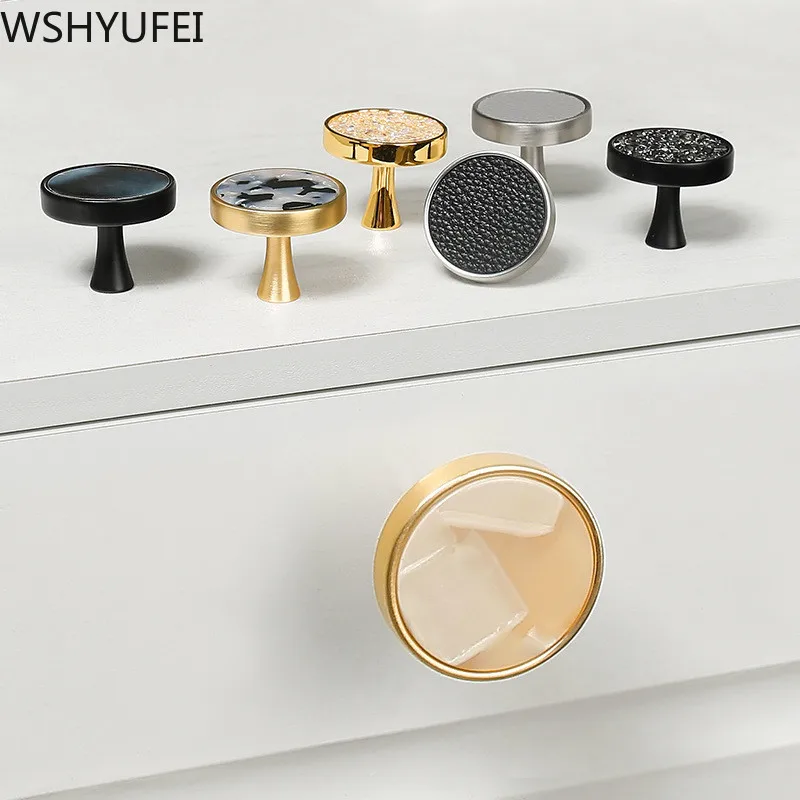 WSHYUFEI Zinc alloy Furniture Handle Door Knobs Cabinet Kitchen Cupboard Drawer Pulls living room Wall Hanging Hooks Shell Resin |