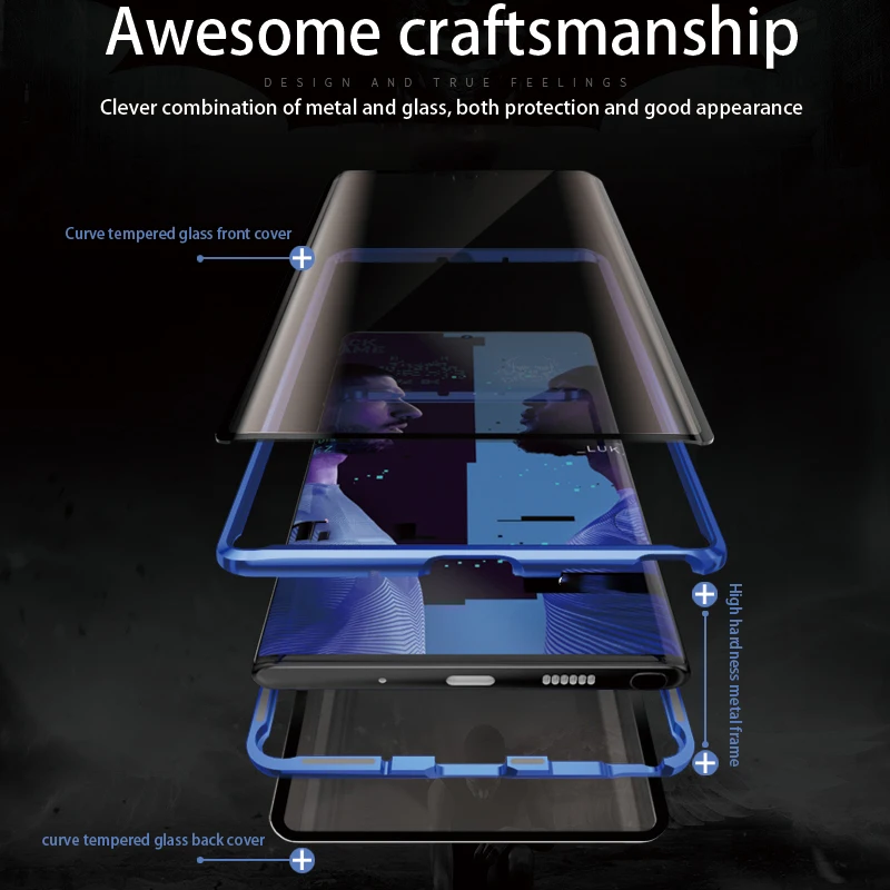 Металлический чехол для Samsung Galaxy Note 10 Note10 Plus Note10plus полностью закрытый изогнутый