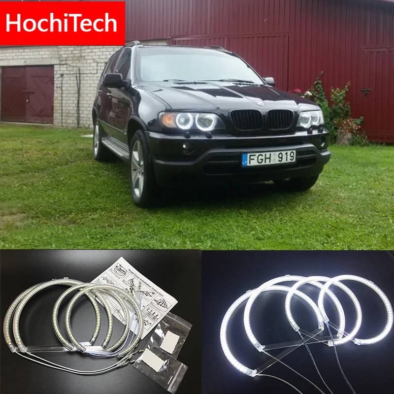 

HochiTech для Bmw E53 X5 1999-2004 ультра яркий SMD белый фотоэлемент «глаза ангела» лм 12 В Комплект колец дневные ходовые фонари