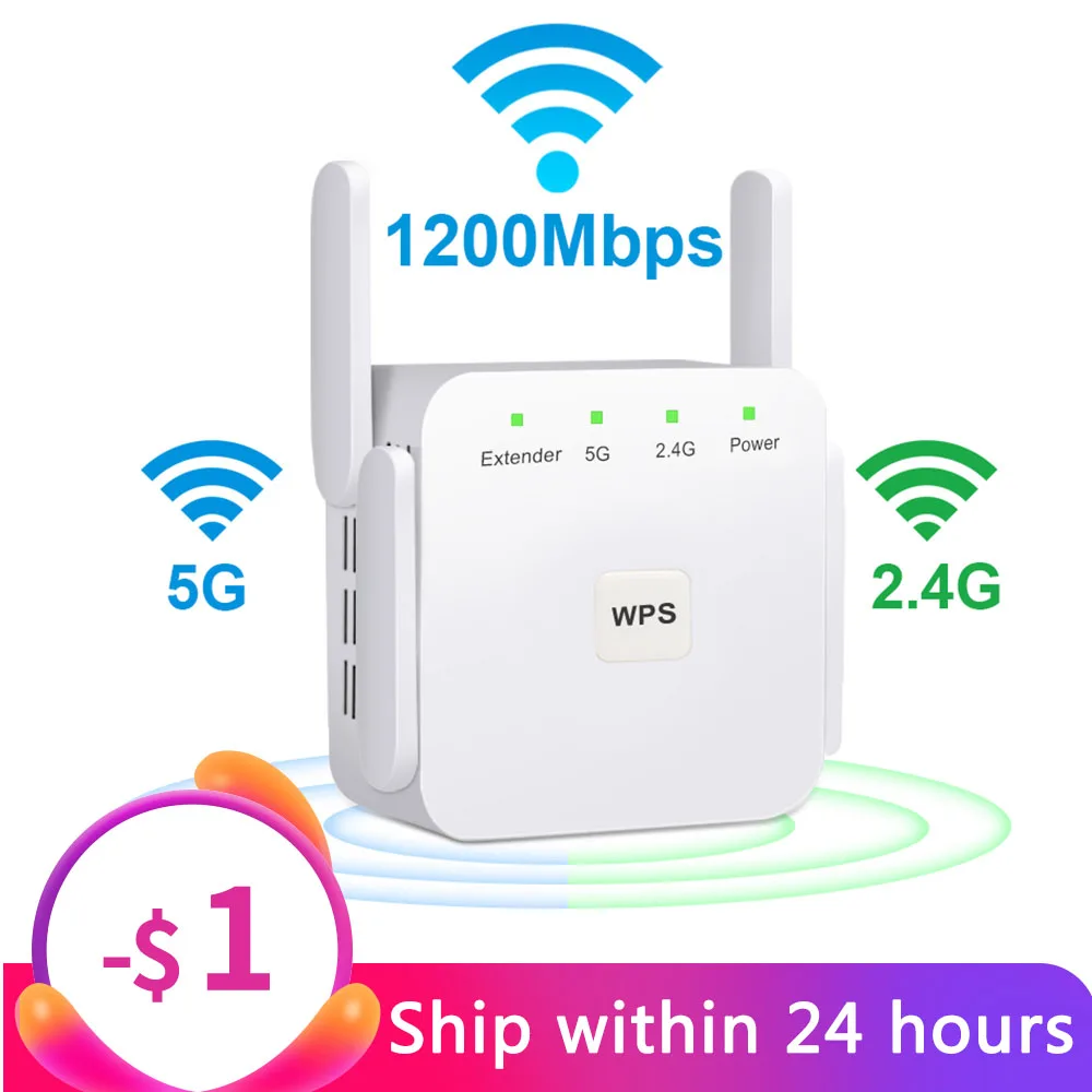 Wi fi ретранслятор 5 ГГц беспроводной WiFi удлинитель 1200 Мбит/с усилитель Wifi 802.11N