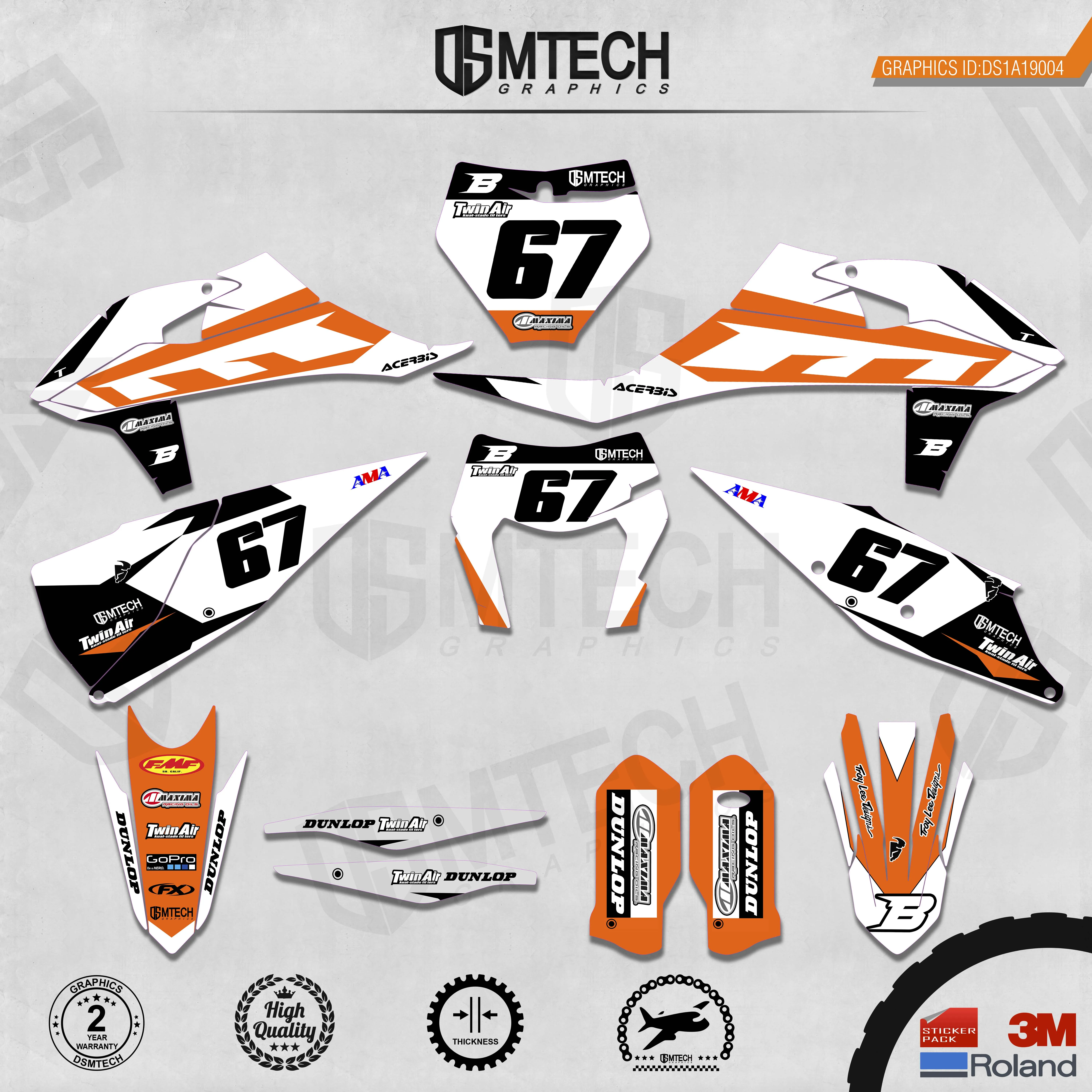 DSMTECH Customized Team Graphics Backgrounds Decals 3M Custom Stickers For 2019-2020 SXF 2020-2021EXC 004