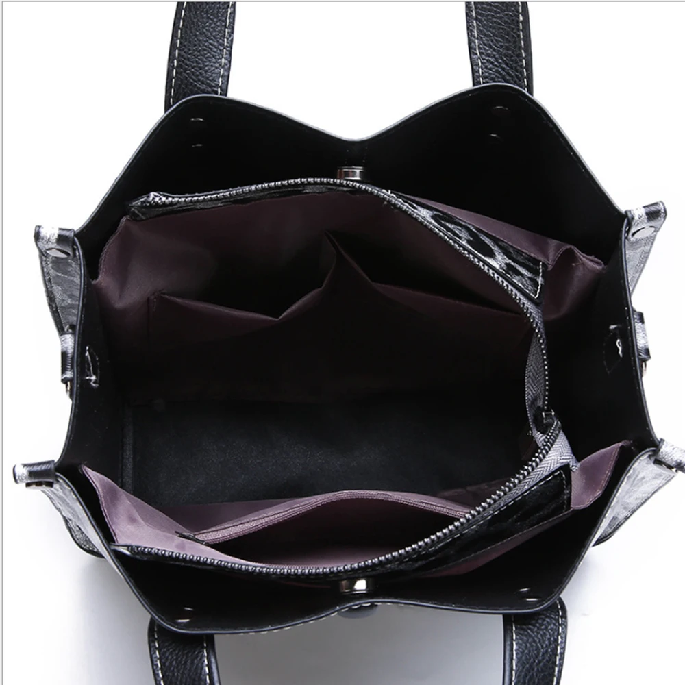 

Spring And Winter LadiesNew Fashionable Leopard Grain One Shoulder Two Pieces Tote Bag