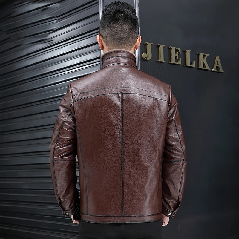 

Winter Slim Warm Jackets Genuine Leather Jacket Men 2020 Fashion Sheepskin Coat Wool Coats Jaqueta De Couro ZL394