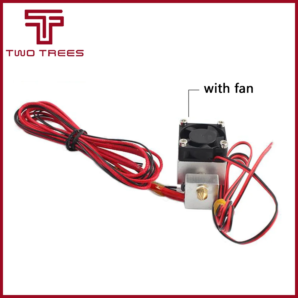 Экструдер MK8 с охлаждающим вентилятором детали для 3D принтера алюминиевый