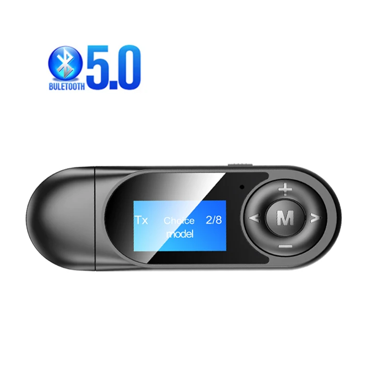 USB Bluetooth 5 0 аудио приемник передатчик с 3 мм ЖК экраном AUX стерео разъем адаптер для
