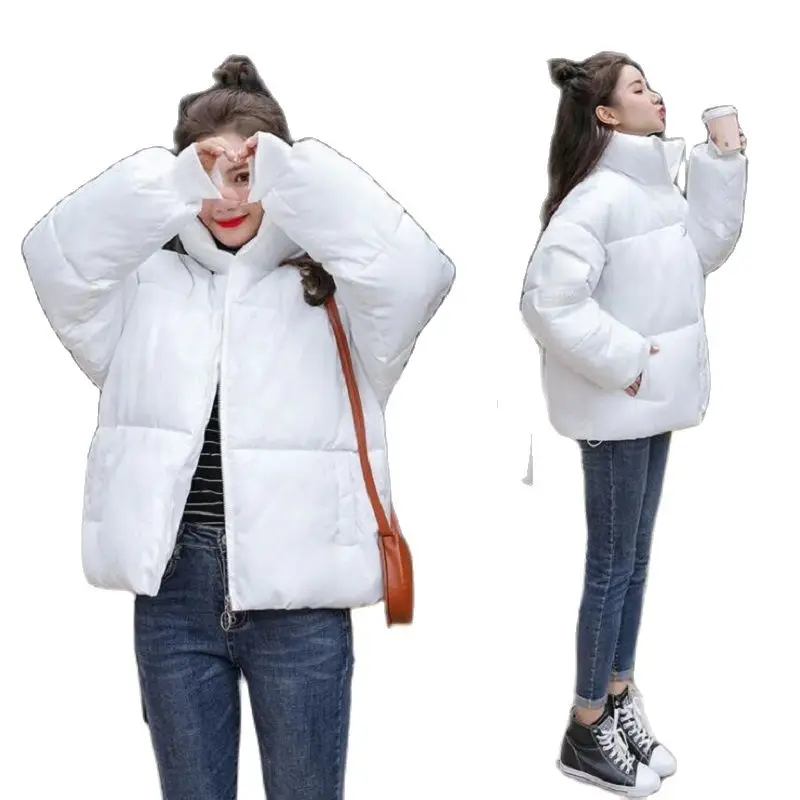 Женская короткая куртка с воротником хлопковая Свободная Корейская версия зима