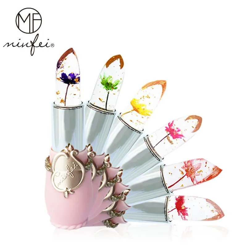 Красота яркий цветок Кристалл Желе Помада Волшебная Температура Изменение цвета