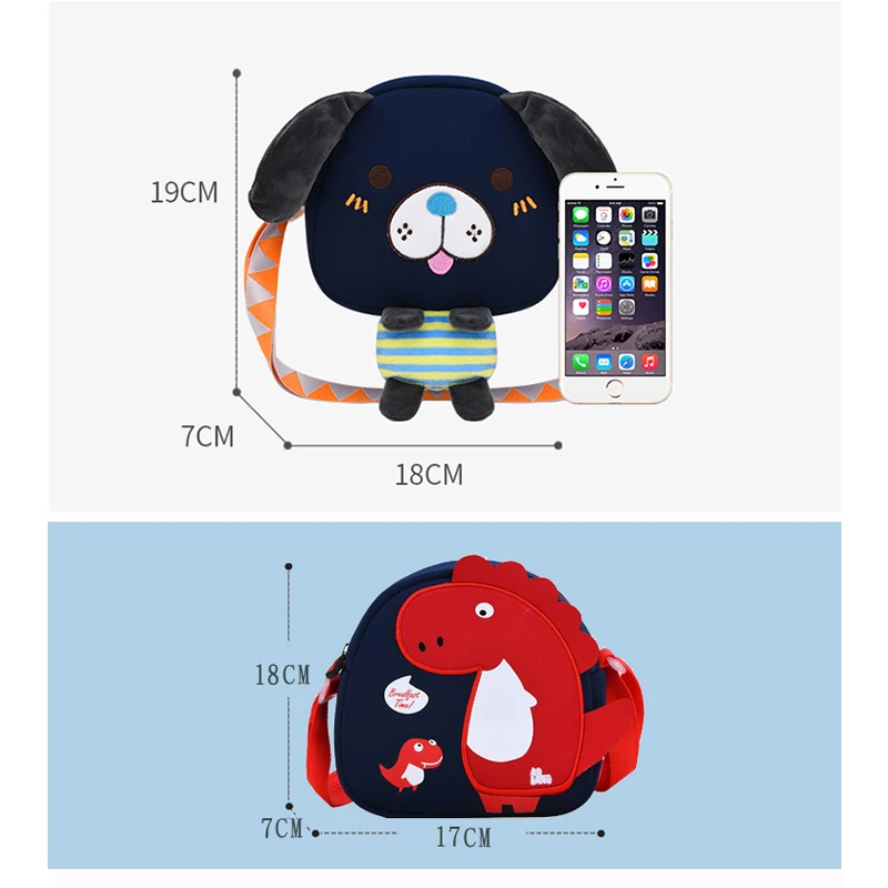 Fashion Children Baby Bags Boys Girls Dinosaur Shoulder Bags Cute Animal Crossbody Messenger Bags Waterproof Handbags Kids Gifts