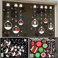 dadatop home decoration holiday decoration christmas glass door and window wall stickers xmas wallpaper crystal ball santa elk
