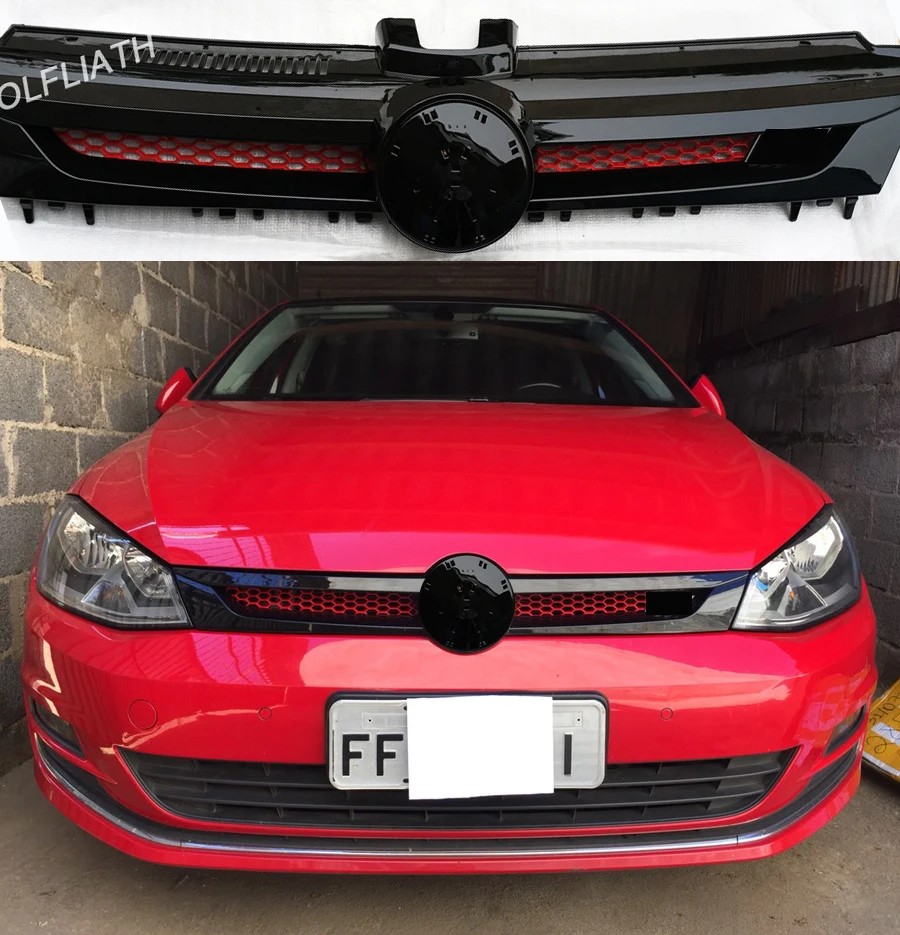 Крышка радиатора GOLF LIATH для Golf MK7 передняя Центральная решетка черный хром АБС