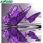 AZQSD алмазов картина бабочки воды рукоделие, Алмазная мозаика вышивка Животные комплект изображение Стразы ручной работы Наборы ремесла
