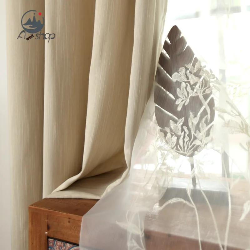 

AS Customized Modern American Minimalist Solid Color Bay Window Shading Home Decoration Curtains for Living Dining Room Bedroom