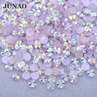 junao wholesale 30000pcs light purple ab resin flower rhinestones appliques non hotfix crystal strass stickers nail art stones