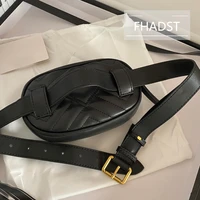 fhadst luxury shoulder bag designer brand women waist bag pu leather round belt bag fashion lady chest handbag