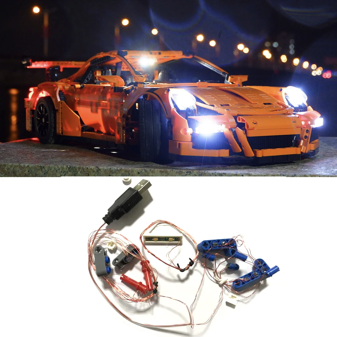 

USB Lighting Parts Building Block Accessories Toys for 42056 (Only LED Light, No Block Kit) With English Instructions