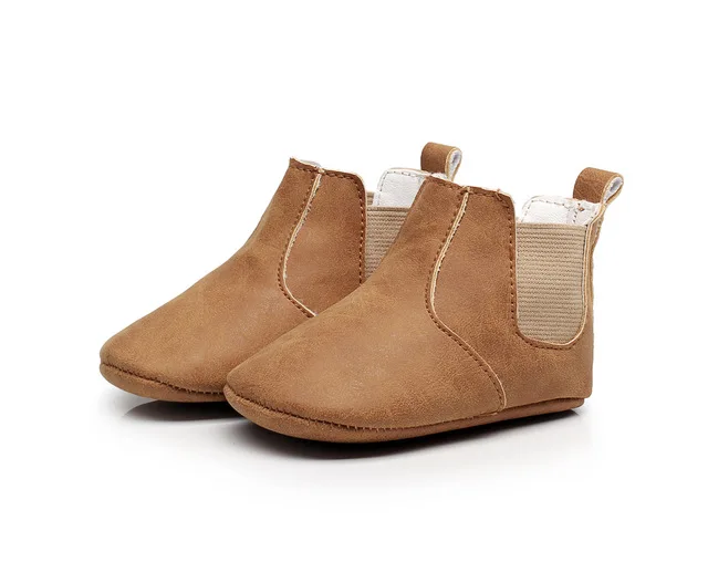 brown Дропшиппинг для маленьких девочек высокие сапоги upper Boots 6 цветов для новорожденных из искусственной кожи глянцевая с пуховной внутренной частью для малышей; мягкая обувь; зимняя обувь с нескользящей подошвой; ботинки - Цвет: brown