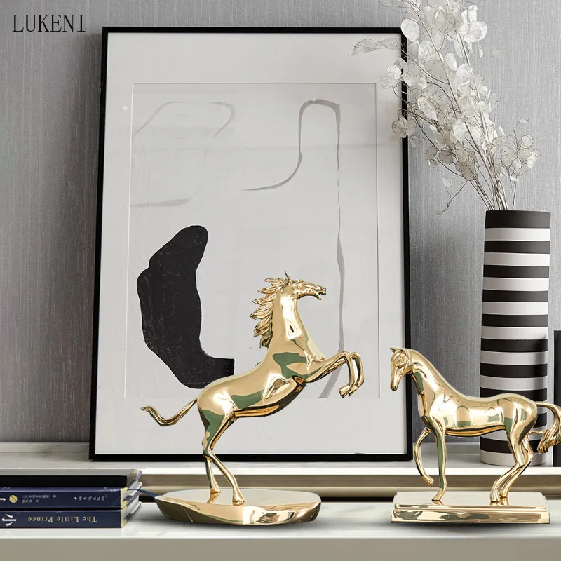 Бронзовая лошадь украшение для успеха винный шкаф Ювелирное Украшение книжный