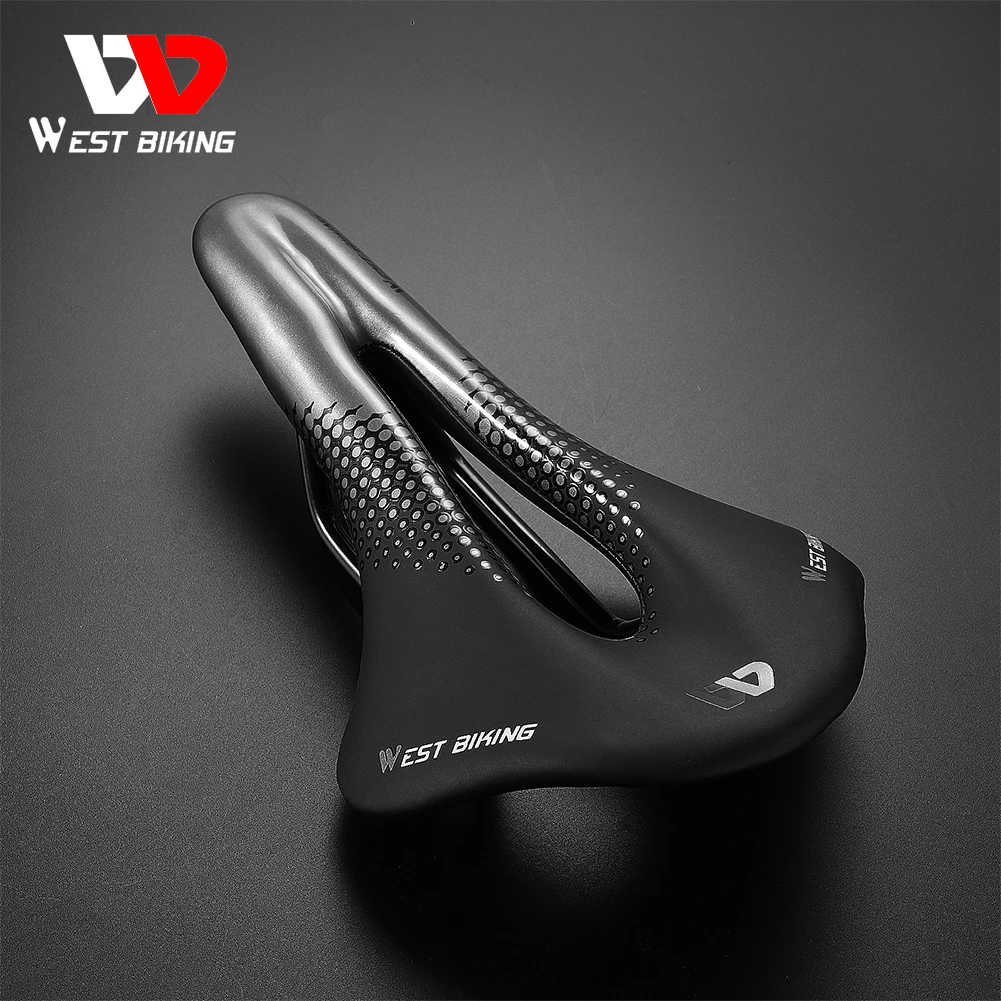 WEST BIKING Bicycle Saddle MTB Mountain Road Racing Bike Seat Soft PU Leather Hollow Breathable Cushion Cycling Part Accessories | Спорт и