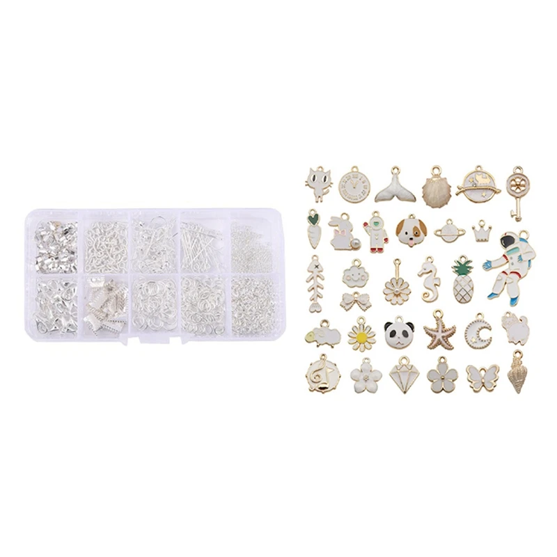 

Комплект для изготовления сережек и крючков, комплект из подвески из сплава капельного масла, с застежкой-карабином, цвет белый, астронавт, 1...