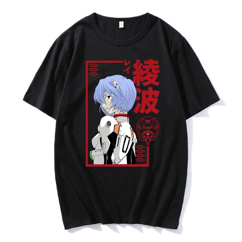 

CLOOCL Cartoon Cotton T-shirts 100% Cotton T Shirt Anime Ayanami Rei Printed Short Sleeve Streetwear Fashion Pullover Tops