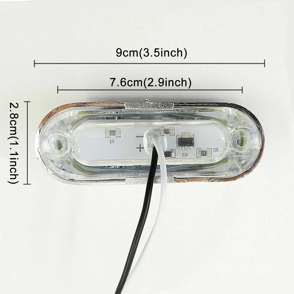 

Truck Lights Marker White 2W With Screws 3.8x1.3x0.78inch Indicators SMD