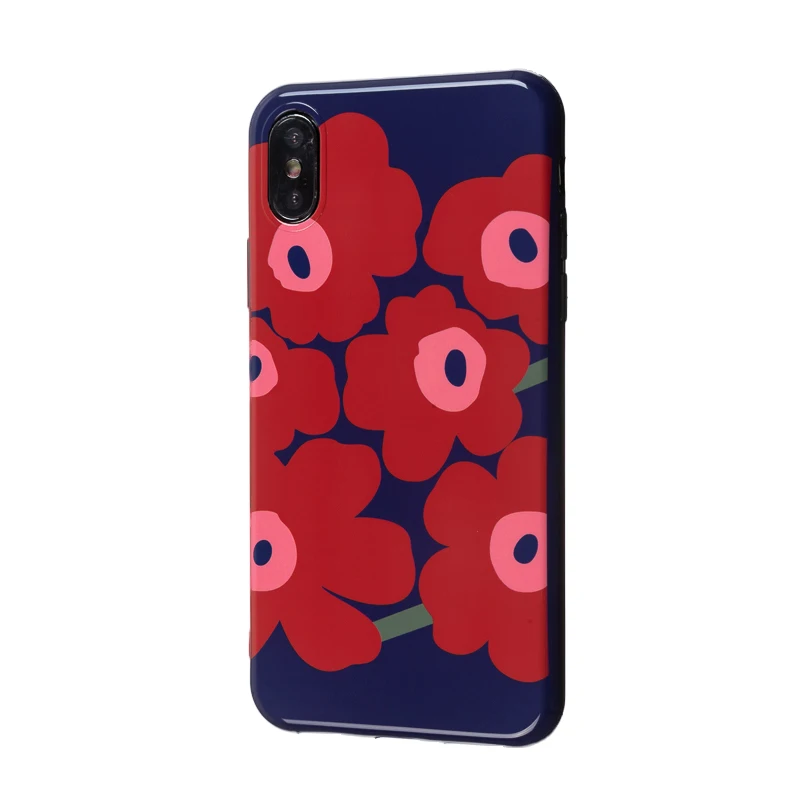 C2253 Роскошный Блестящий Мягкий силикон imd чехол для iPhone 11 Pro X XR XS Max 7 8 Plus 6 6S красный цветочный чехол милый цветочный чехол для девочки - Цвет: C2253